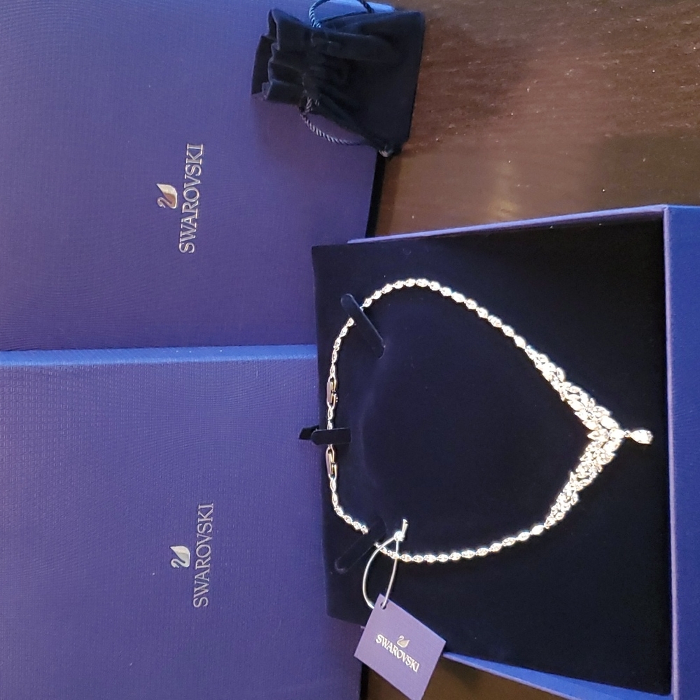 Swarovski Louison Necklace, White Crystal Authentic New